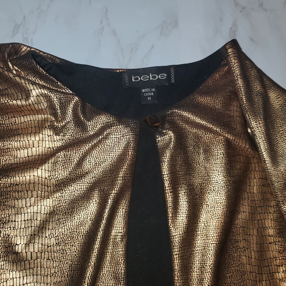 Bebe Keyhole Gold/Black Detail Dress M - Picture 5 of 6